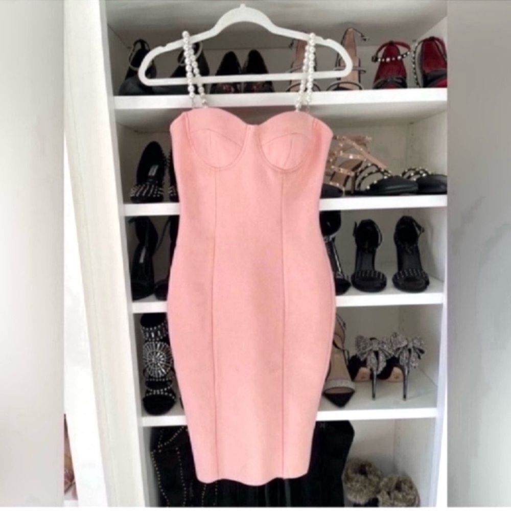 New Pearls Straps Split Hem Dress size XS